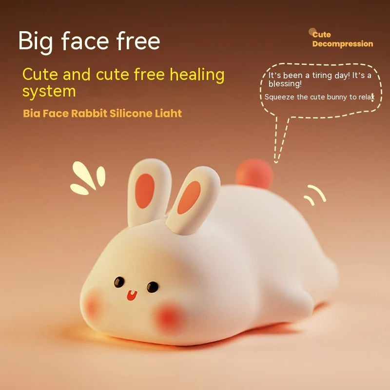 LED Touch Sensor Rabbit Night Light for Kids - Cute Cartoon Design, Christmas Gift, Bedside Lamp, Home Decor